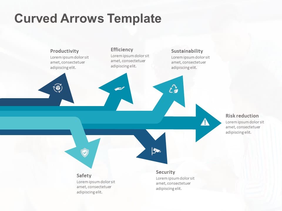 Curved Arrows Powerpoint Template Curved Arrows Templates Slideuplift