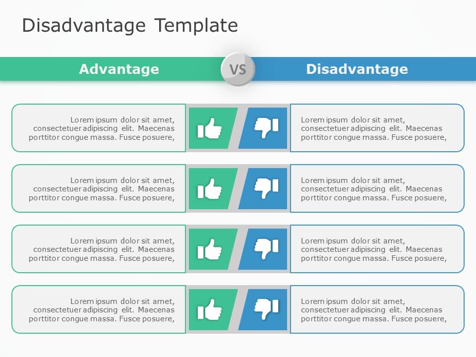 Advantage Disadvantage PowerPoint Template & Google Slides Theme