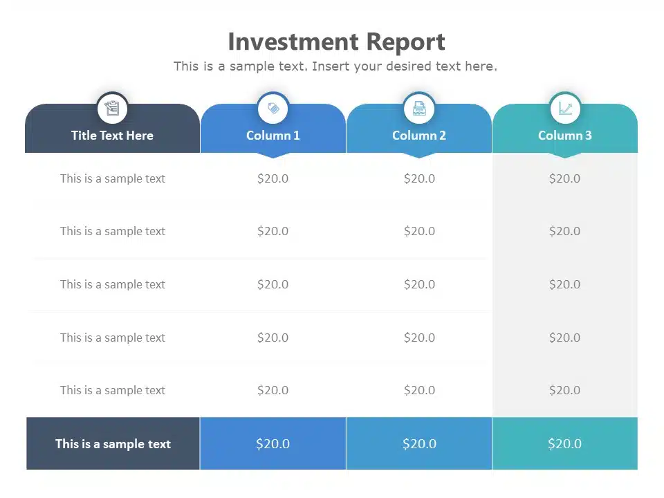 Financial Investment Report PowerPoint Template & Google Slides Theme