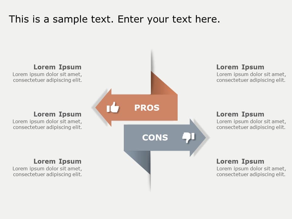 Pros and Cons Arrows PowerPoint Template