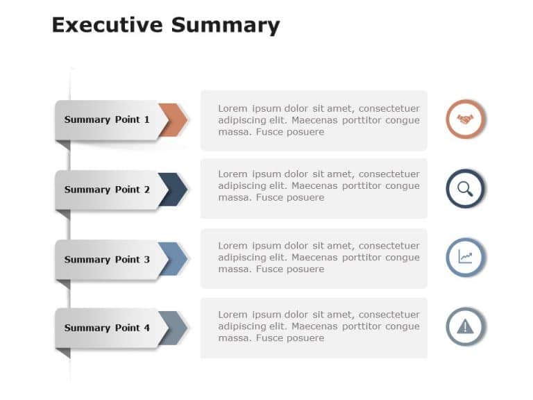 Executive Summary Slides 4 Point Executive summary Templates
