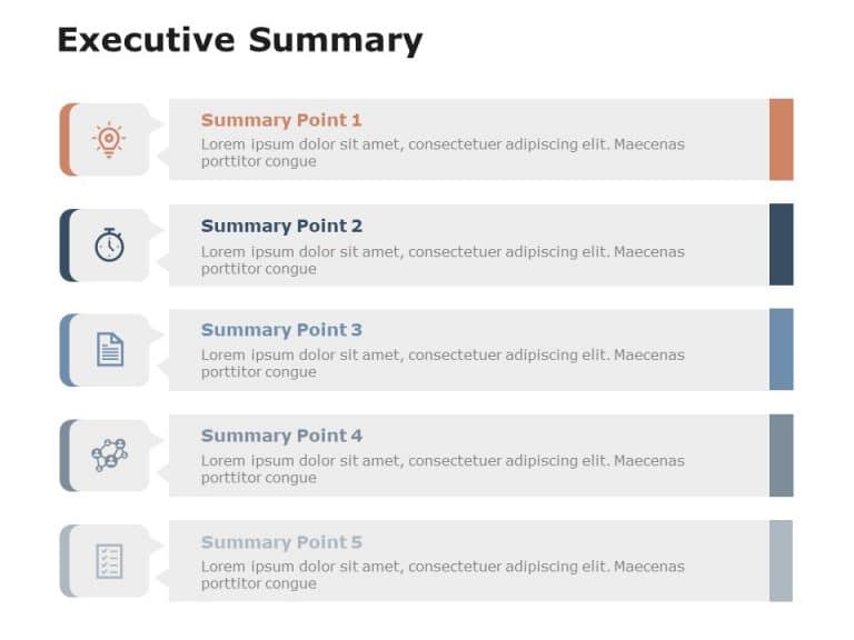 Free Executive Summary Slides 5 Steps PowerPoint Template