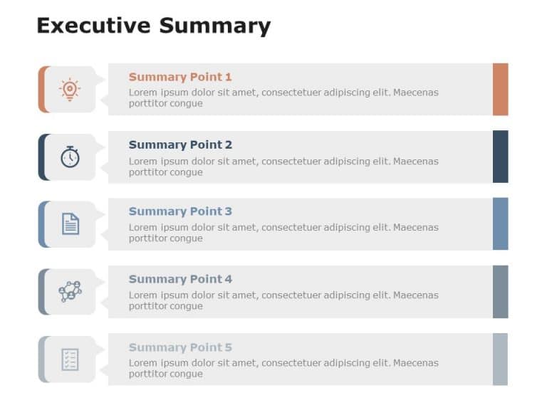 Executive Summary Slides 5 Steps PowerPoint Template & Google Slides Theme