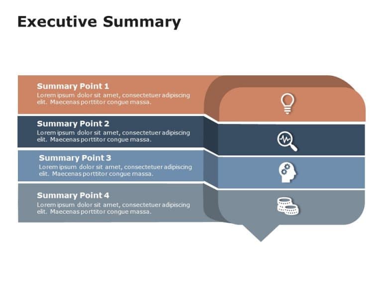 Executive Summary Slides 5 Point Callout PowerPoint Template