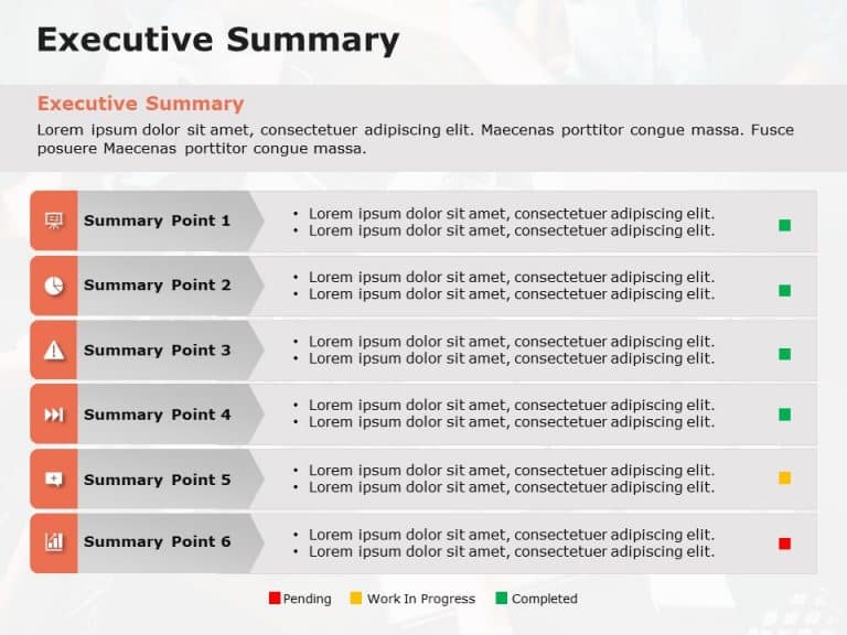 Executive Summary Slides Project Status Update Powerpoint Template