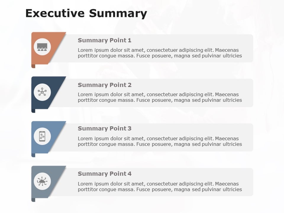 Executive Summary Slide 4 Points PowerPoint Template