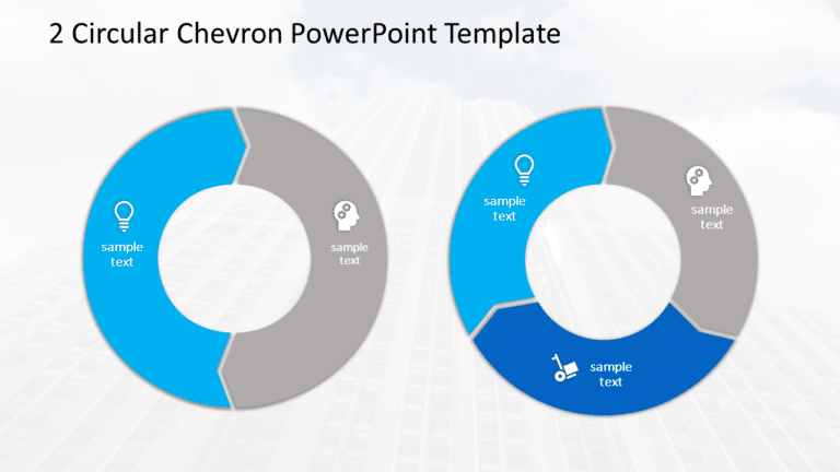 2 Circular Chevron PowerPoint Template & Google Slides Theme