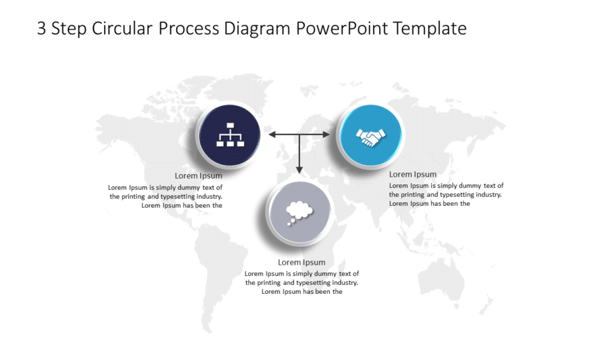 3 Step Circular Process Diagram PowerPoint Template