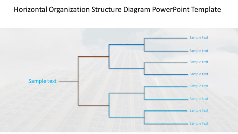 Horizontal Organization Structure Diagram PowerPoint Template & Google Slides Theme