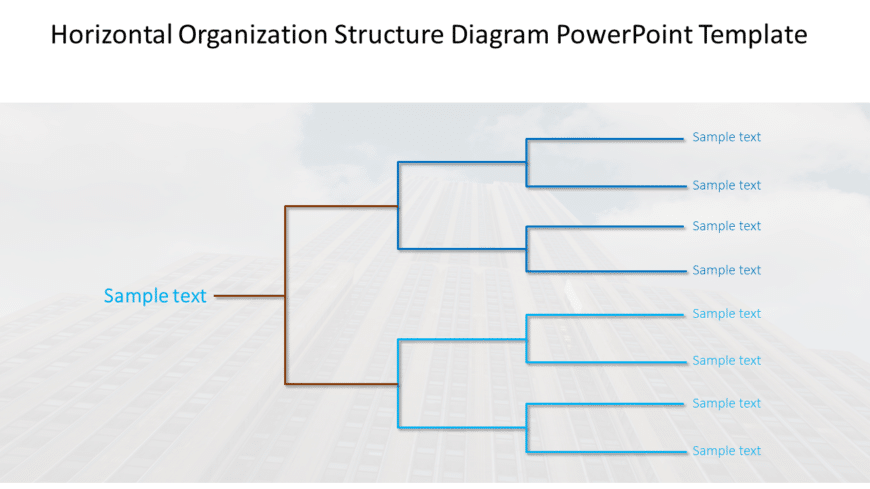 Horizontal Organization Structure Diagram PowerPoint Template