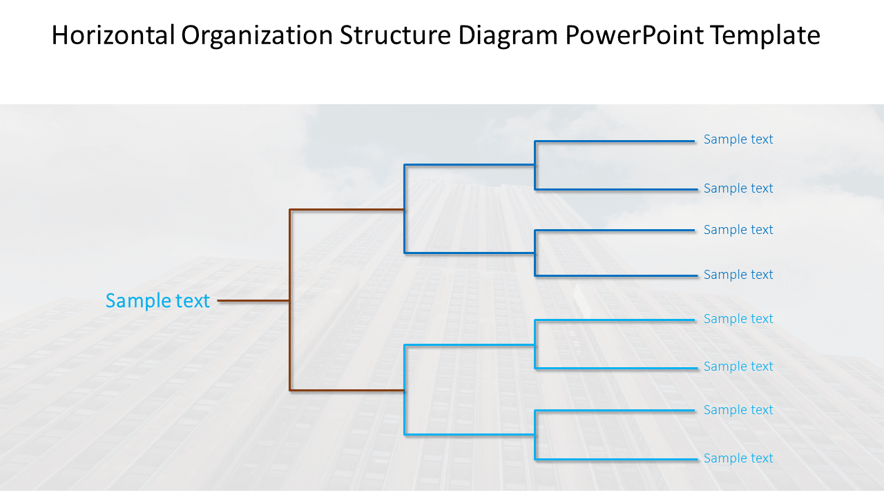 Horizontal Organization Structure Diagram PowerPoint Template