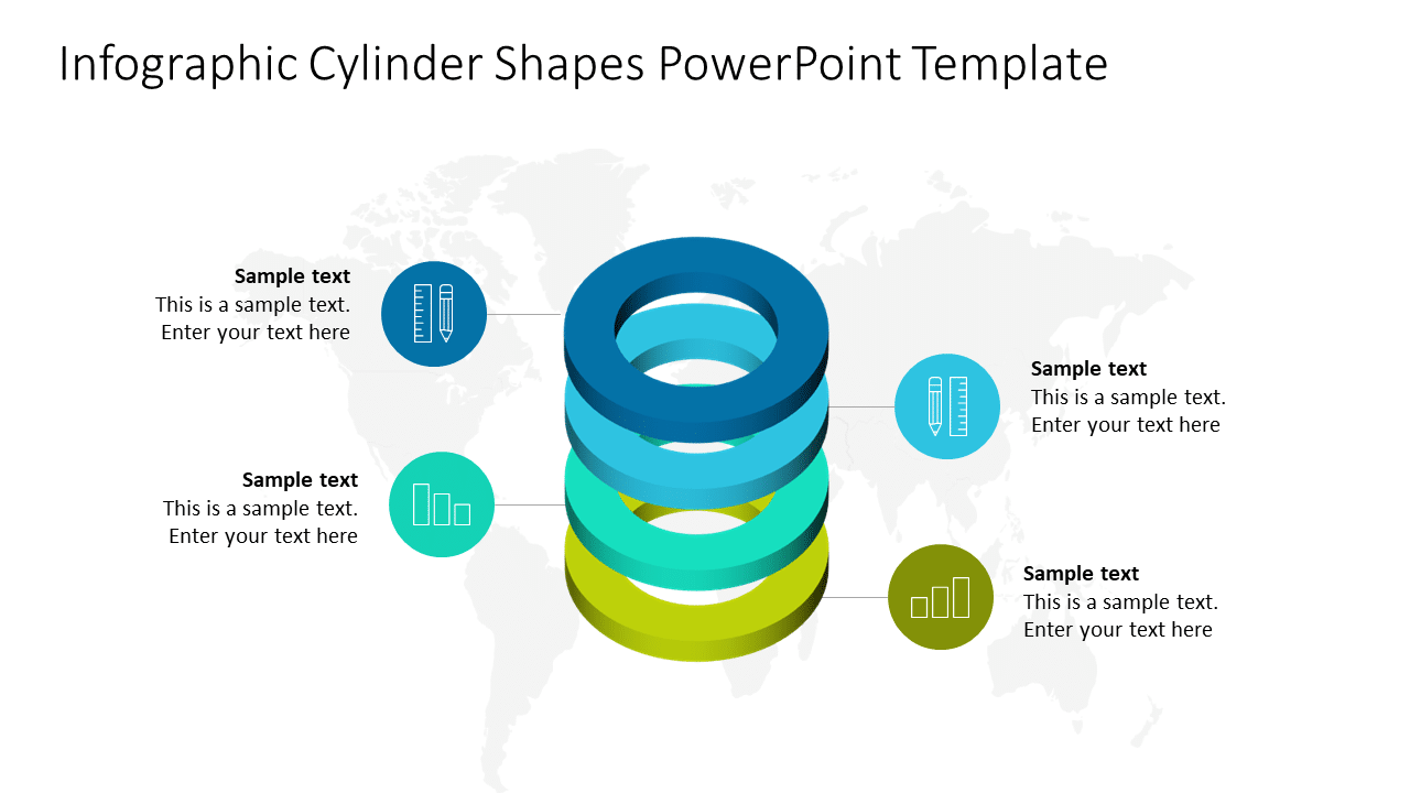 Infographic Cylinder Shapes PowerPoint Template & Google Slides Theme