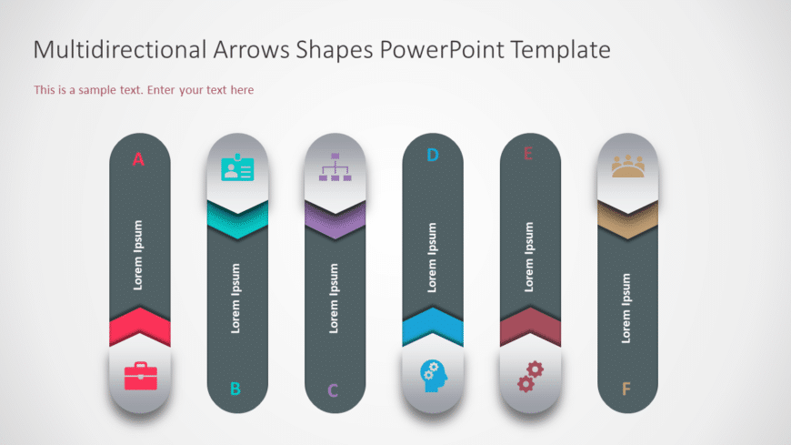 Multidirectional Arrows Shapes PowerPoint Template