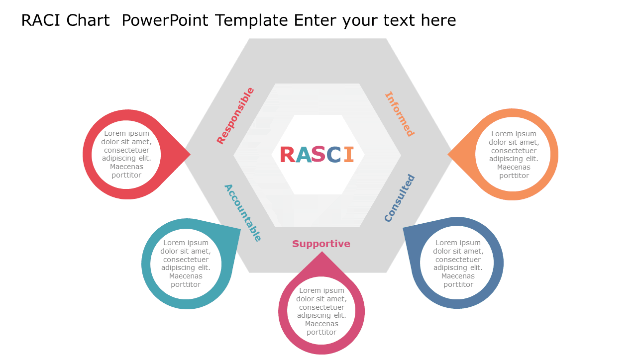 Hexagonal RASCI Role Assignment Diagram in Soft Gray and Pastel Colors ...