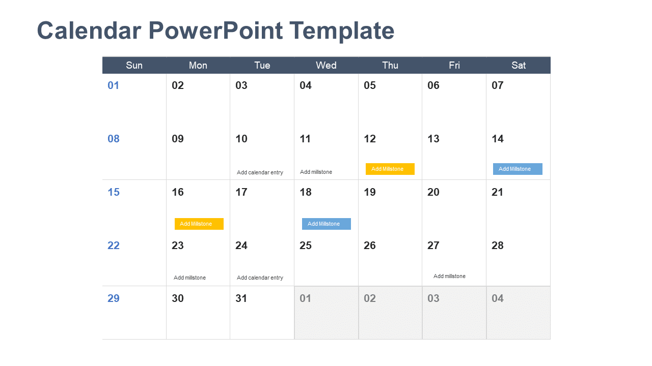 Powerpoint Calender Designs Calendar PowerPoint Template