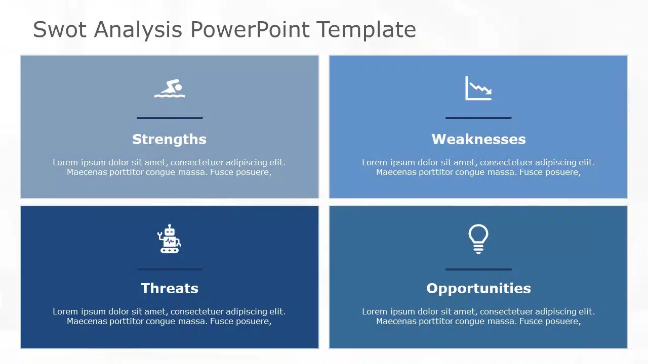 SWOT Analysis 122 PowerPoint Template & Google Slides Theme