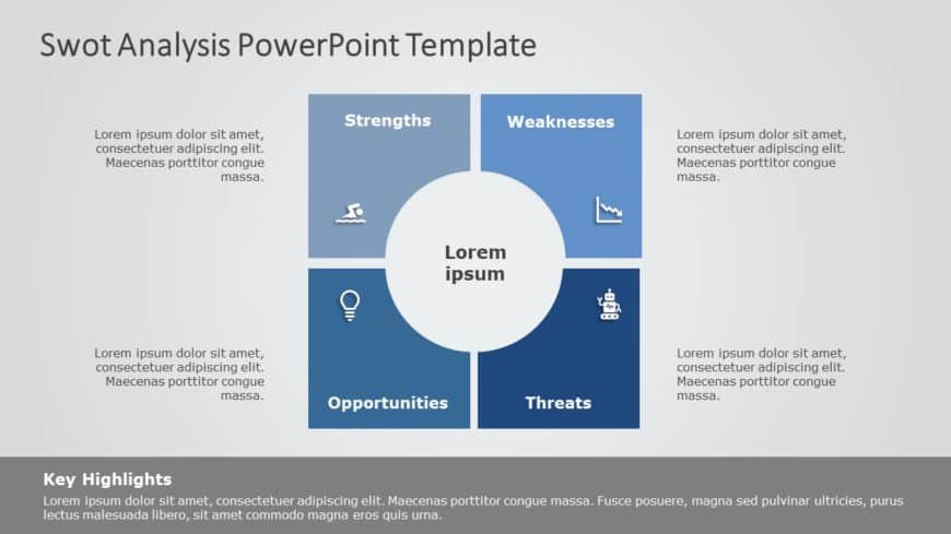 SWOT Analysis 124 PowerPoint Template