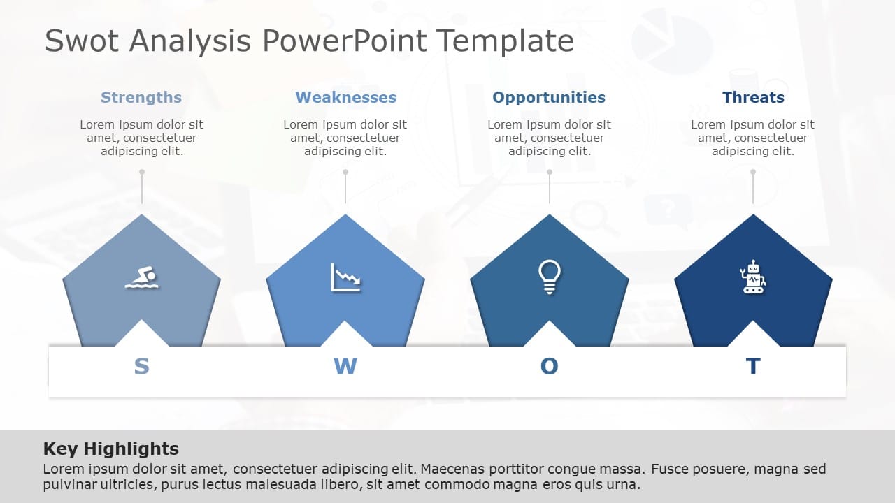SWOT Analysis 128 PowerPoint Template & Google Slides Theme