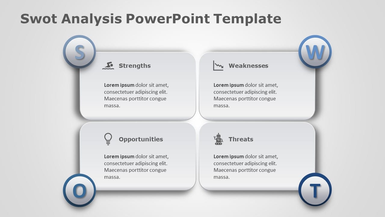 SWOT Analysis 131 PowerPoint Template & Google Slides Theme