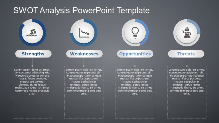 SWOT Analysis 119 PowerPoint Template & Google Slides Theme