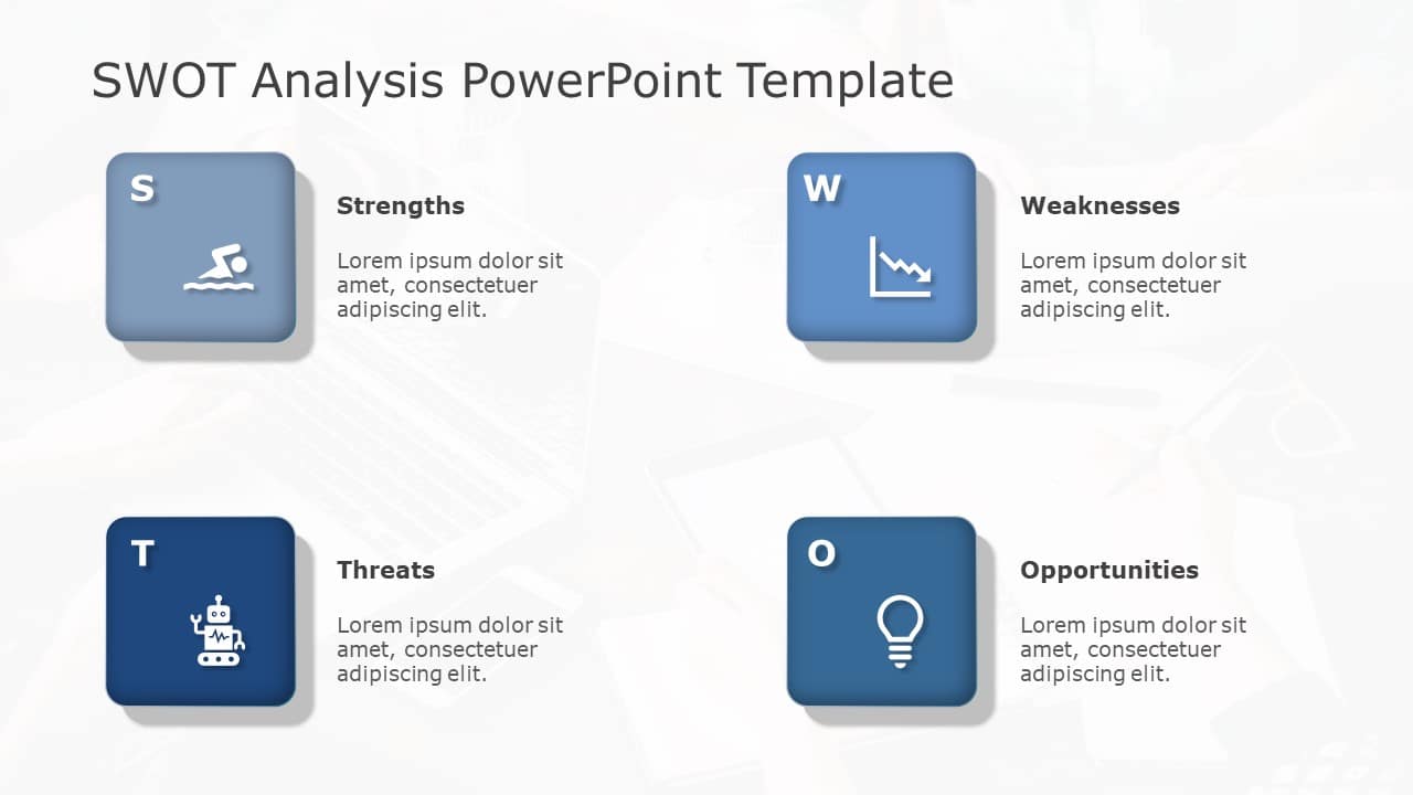 SWOT Analysis 121 PowerPoint Template & Google Slides Theme