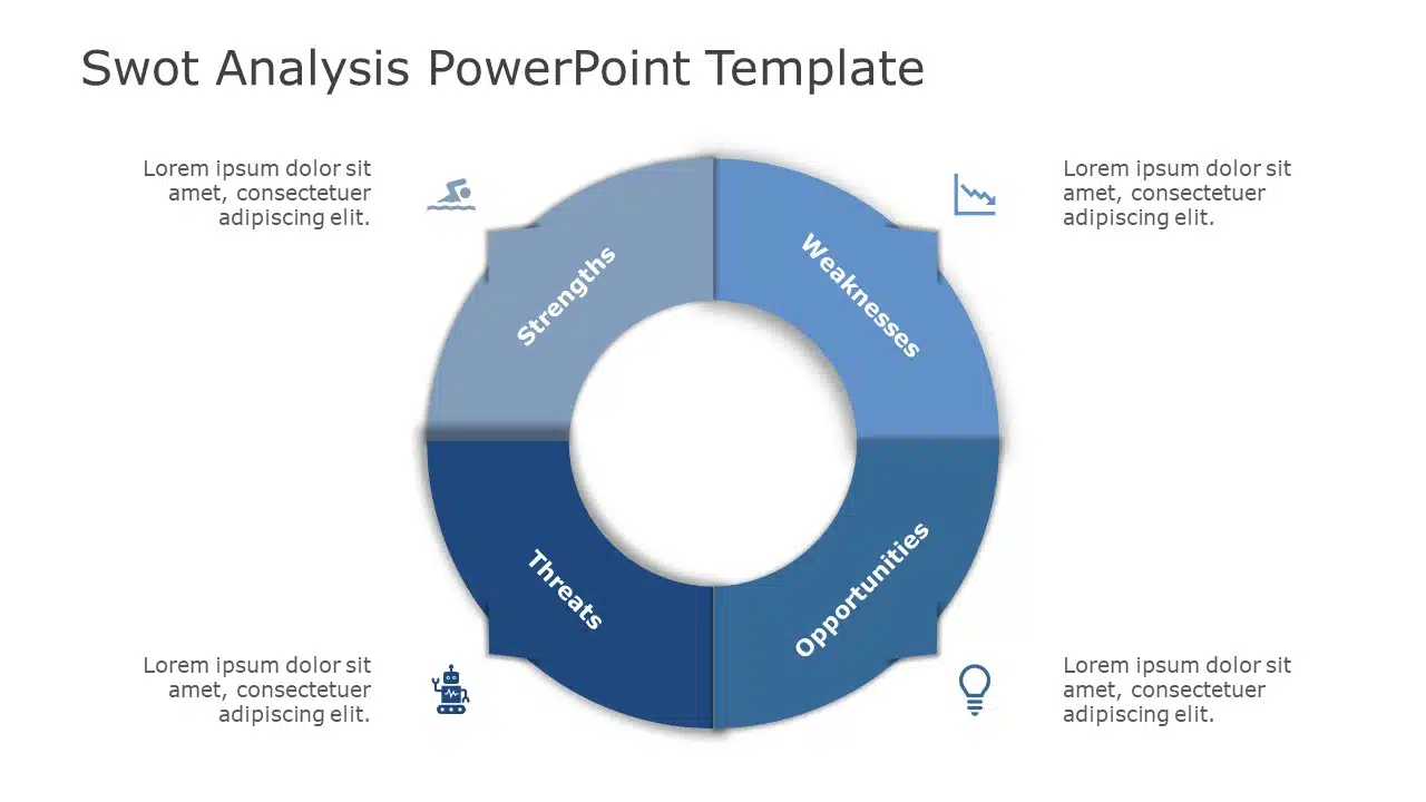 SWOT Analysis 132 PowerPoint Template & Google Slides Theme