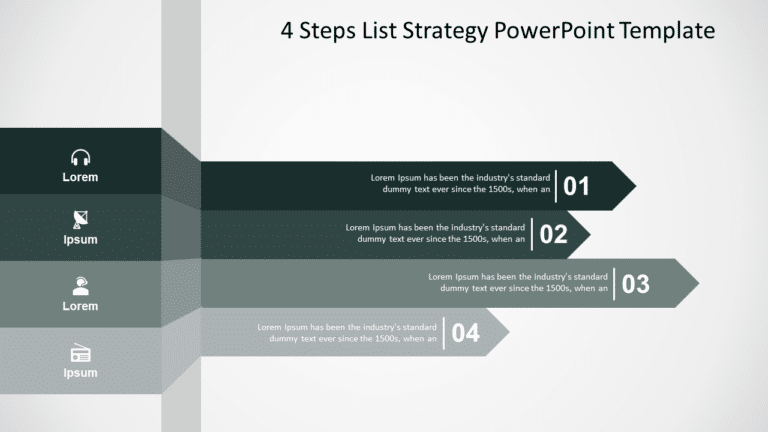 4 Steps List Strategy PowerPoint Template & Google Slides Theme