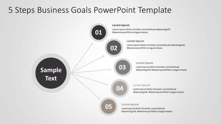 5 Steps Business Goals PowerPoint Template