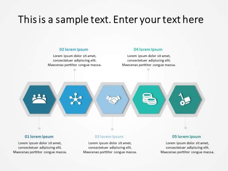 5 Steps Hexagon Business Steps PowerPoint Template & Google Slides Theme