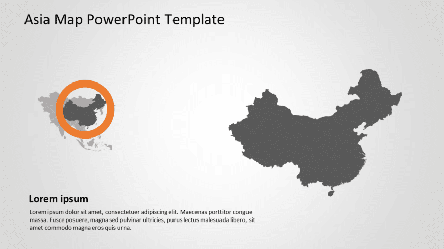 Asia Map 5 PowerPoint Template