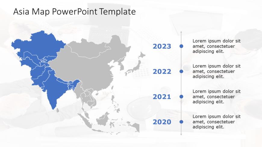 Asia Map 6 PowerPoint Template