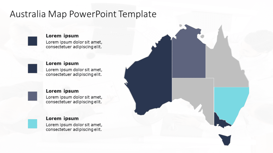 Australia Map 8 PowerPoint Template
