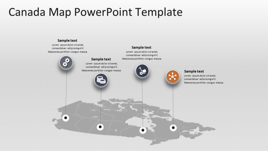 Canada Map 5 PowerPoint Template