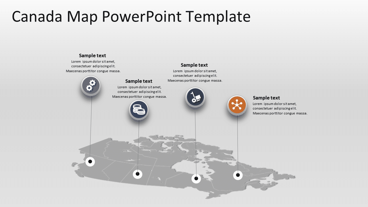 Canada Map 5 PowerPoint Template & Google Slides Theme