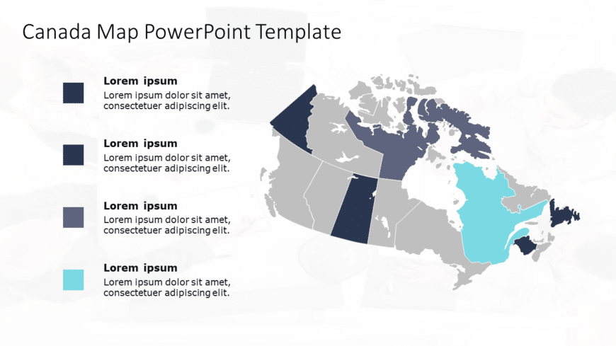 Canada Map 6 PowerPoint Template