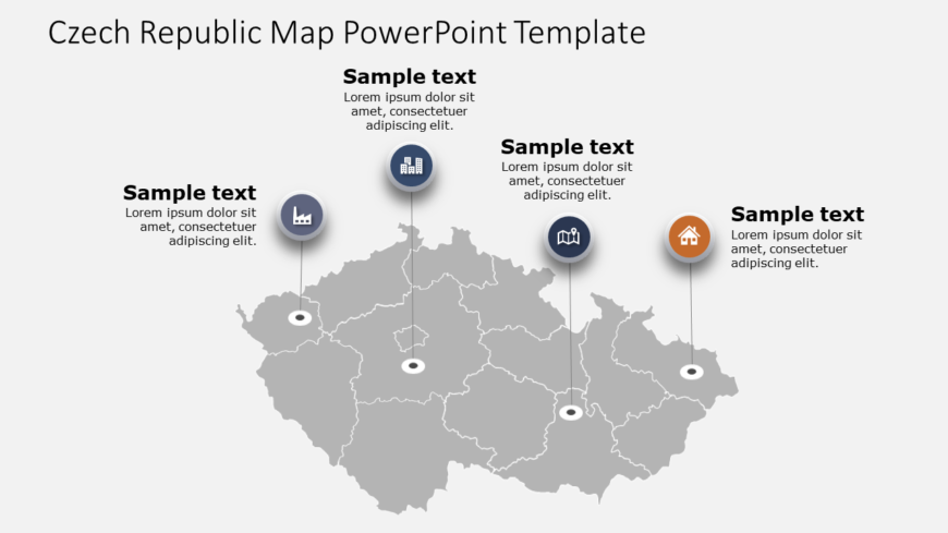 Czech Republic Map 6 PowerPoint Template