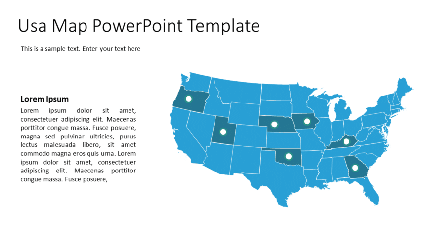 USA Map 1 PowerPoint Template