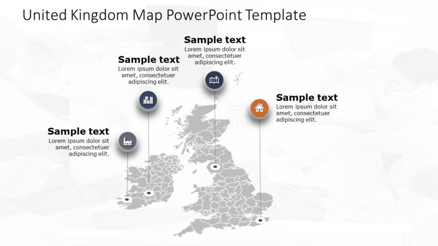 United Kingdom Map 5 PowerPoint Template