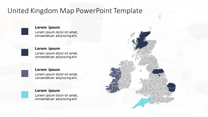 United Kingdom Map 6 PowerPoint Template