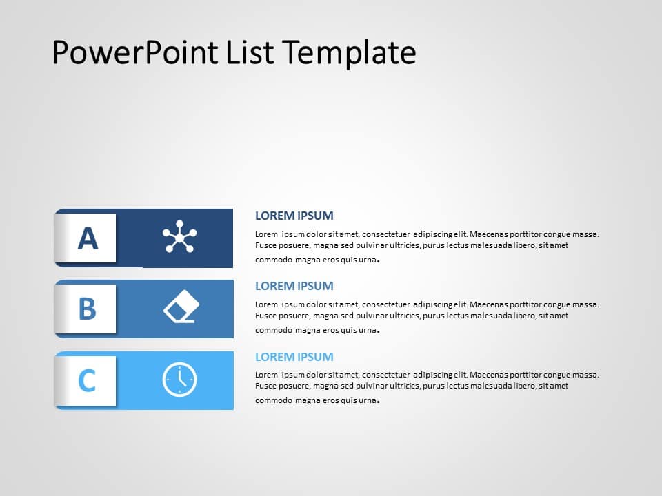 PowerPoint List 3 PowerPoint Template & Google Slides Theme