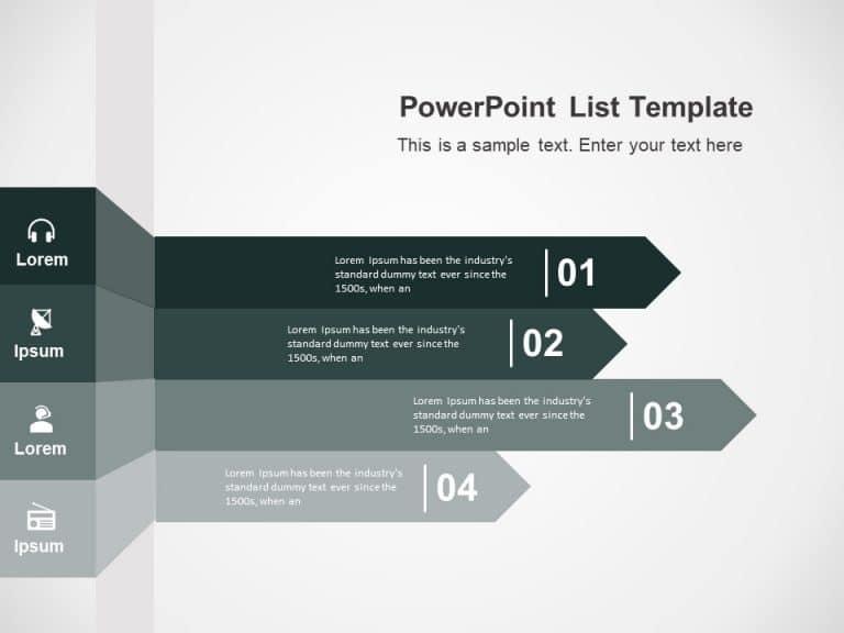 4 Steps List Strategy PowerPoint Template