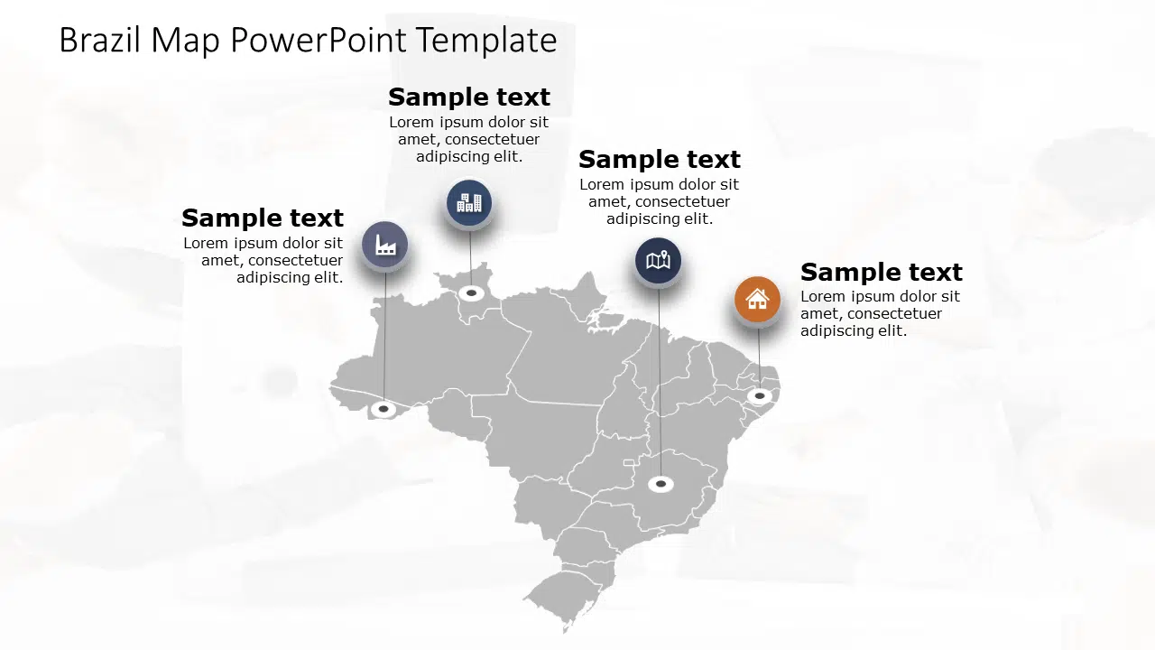 Brazil Map 5 PowerPoint Template & Google Slides Theme