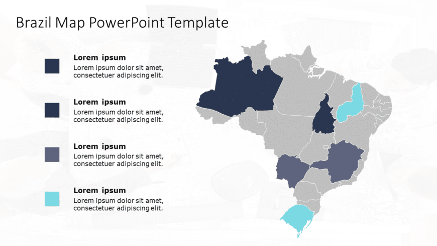 Brazil Map 6 PowerPoint Template