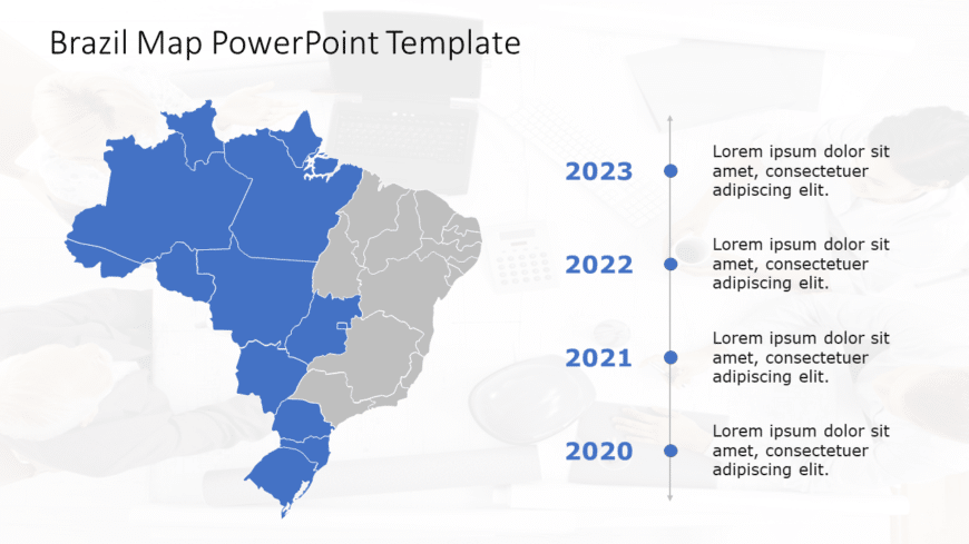 Brazil Map 7 PowerPoint Template