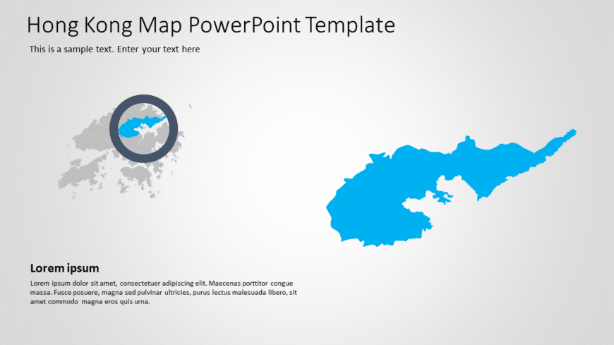 Hong Kong Map 4 PowerPoint Template