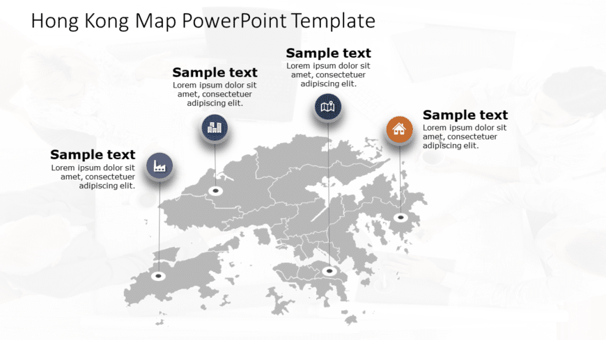 Hong Kong Map 5 PowerPoint Template