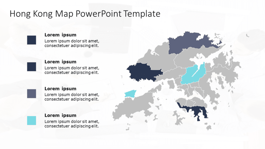 Hong Kong Map 6 PowerPoint Template