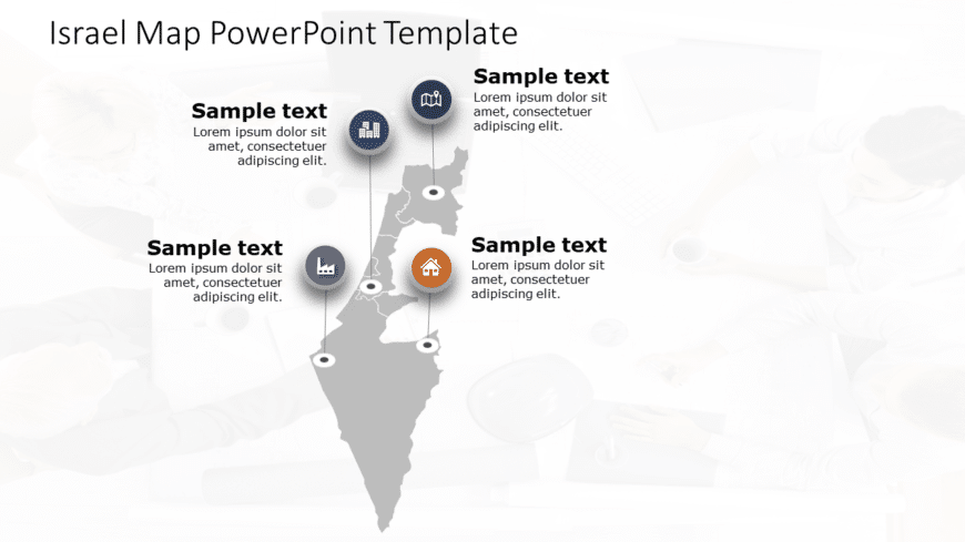 Israel Map 4 PowerPoint Template