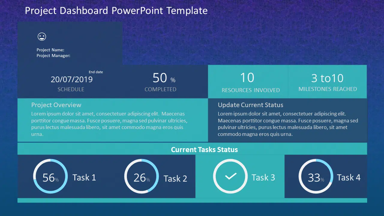 Project Dashboard 6 PowerPoint Template & Google Slides Theme