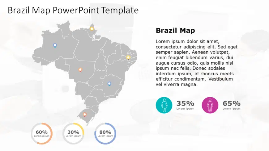 Brazil Map 8 PowerPoint Template